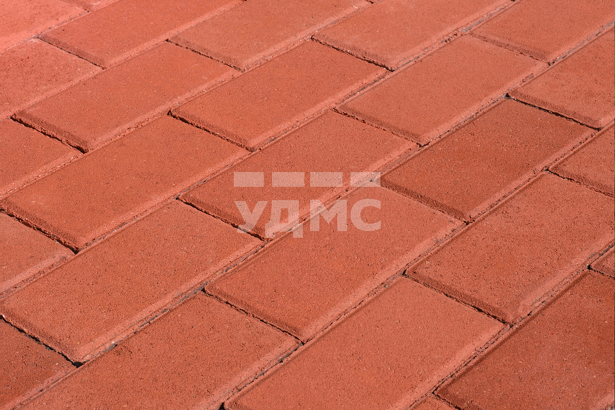 Красная плитка на белом цементе